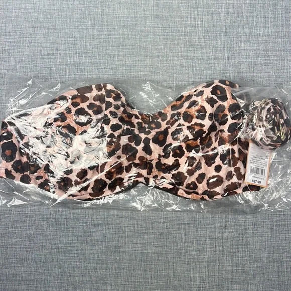 16W 18W Kona Sol Animal Print Twist Front Bikini Swim Top Plus Size - Picture 2 of 3